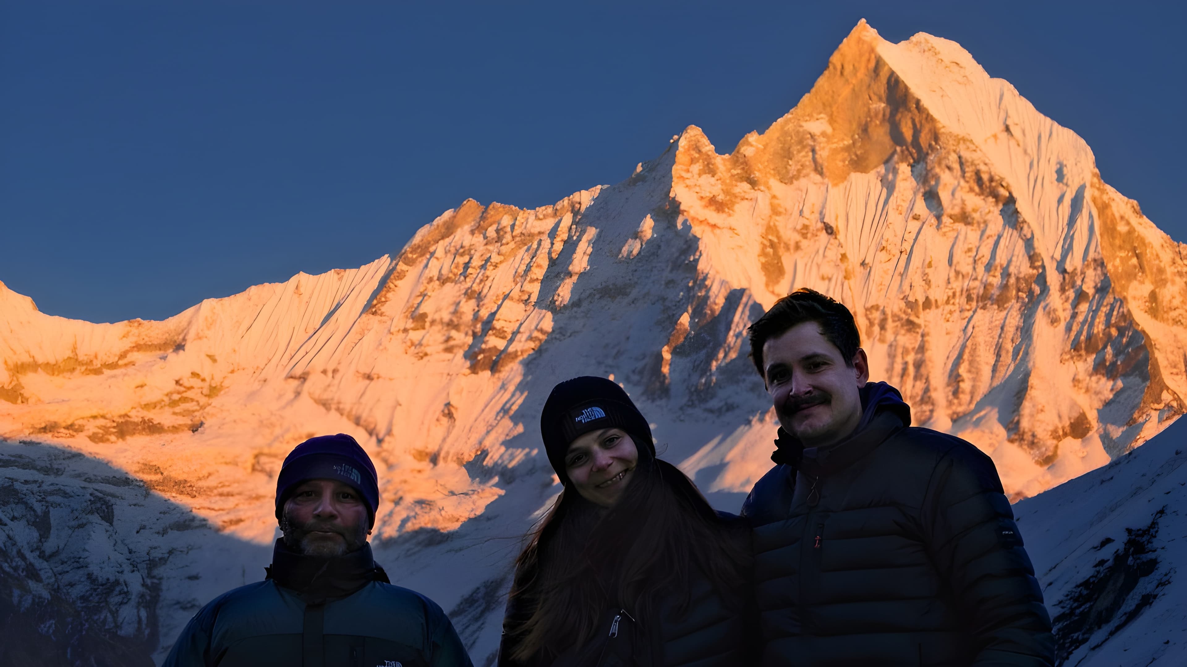 Annapurna sunrise with trekking group